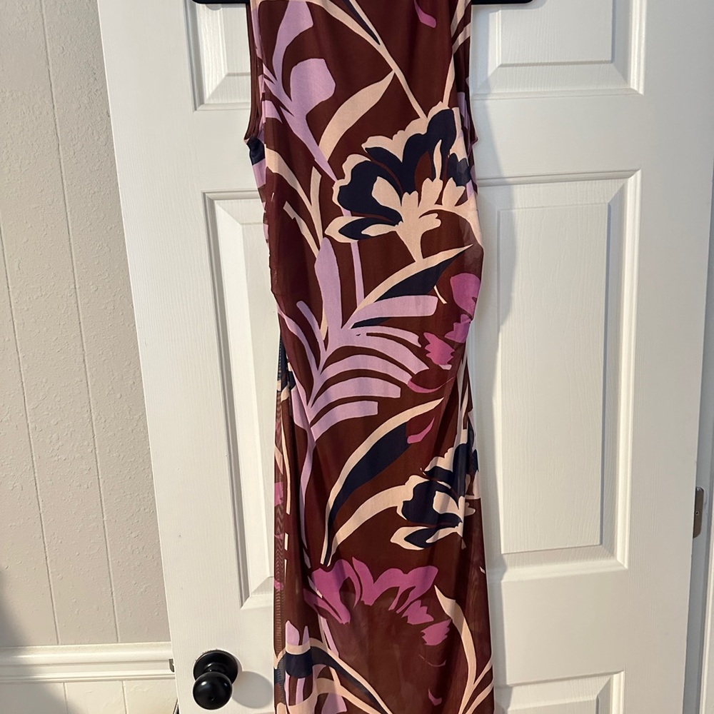 Sanctuary Floral Midi Dress - Brown and Pink